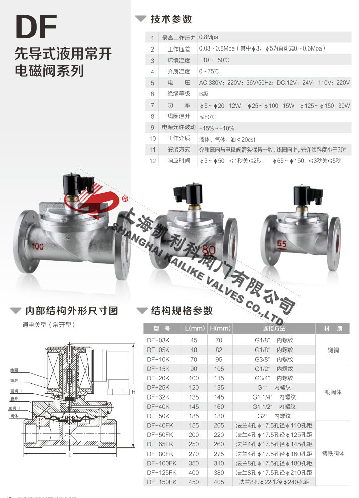 DF液用電磁閥常開型外形結(jié)構(gòu)圖